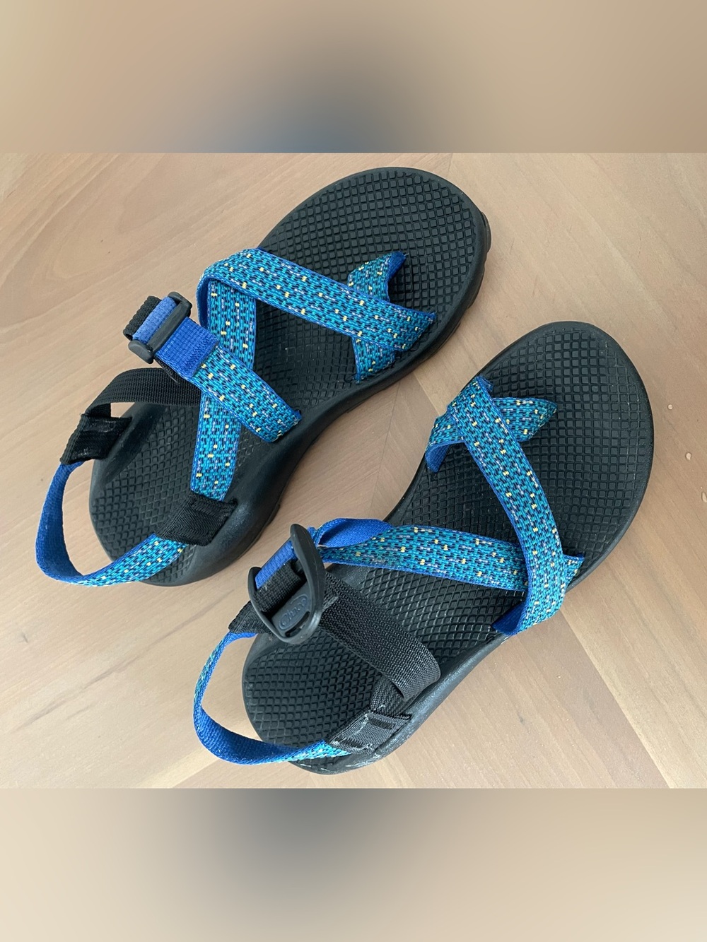 Womens Blue Chaco Sport Sandals with Adjustable Straps